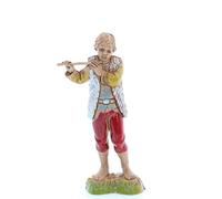 Moranduzzo Joueur de Flûte pour Crèche de 10 Cm Échelle 1:20 - Figurines de Crèche Indestructibles - Style 700', Peinture Finition à la Main, Produit Officiel, Fabriqué en Italie, Sculpteur M. Landi
