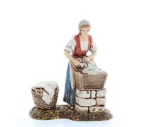 Moranduzzo Lavandière pour Crèche de 8 Cm Échelle 1:22 - Figurines de Crèche Indestructibles - Style 700', Peinture Finition à la Main, Produit Officiel, Fabriqué en Italie, Sculpteur M. Landi