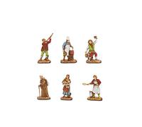 Moranduzzo Lot de 6 Personnages de crèche bergers napolitains miniatures 3,5 cm