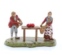 Moranduzzo Marchand de Fruits Adapté pour Crèche de 6 cm Échelle 1:32 - Mini 6 - Figurines Indestructibles, Style XVIIIe, Finition à la Main, Sculpteur M. Landi, Fabriqué en Italie