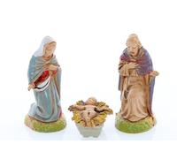 Moranduzzo Nativité 3 Personnages Adapté à Une Crèche de 6 cm Échelle 1:32 - Mini 6 - Figurine Incassable, Style '700, Finition à la Main, Sculpteur M. Landi, Fabriqué en Italie