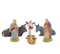 Moranduzzo Nativité 6 Personnages Adaptée à Crèche de 6 cm Échelle 1:32 - Mini 6 - Figurine Incassable, Style '700, Finition à la Main, Sculpteur M. Landi, Made in Italy
