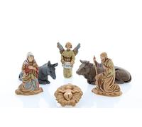 Moranduzzo Nativité 6 Personnages Adaptée pour Crèche de 3,5 cm Échelle 1:50 - Micro 3,5 - Figurine Indestructible, Style XVIIIe, Finition à la Main, Sculpteur M. Landi, Fabriqué en Italie