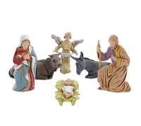 Moranduzzo Nativité 6 Personnages pour Crèche de 8 cm - Compact 8 - Échelle 1:22 - Statuettes Indestructibles Finition à la Main, Style XVIIIe siècle, Sculpteur M. Landi, Fabriqué en Italie