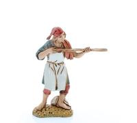 Moranduzzo Pizzaiolo H 8,9 cm pour Crèche de 10 cm - STANDARD 10 - Échelle 1:20 - Figurine Incassable, Style '700, Peinte à la Main, Sculpteur M. Landi