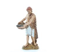 Moranduzzo Poissonnier H 9,2 cm pour Crèche 10 cm - Standard 10 - Incassable, Style Arabe, Finition Main, Officiel, Made in Italy, Sculpteur M. Landi