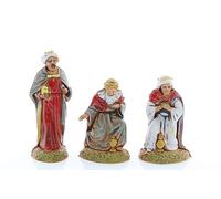 Moranduzzo Trio Rois Mages Adapté à Une Crèche de 6 cm Échelle 1:32 - Mini 6 - Figurine Incassable, Style '700, Finition à la Main, Sculpteur M. Landi, Fabriqué en Italie