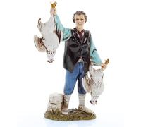 Moranduzzo Vendeur de Poulets pour Crèche de 12 Cm Échelle 1:15-Figurines de Crèche Indestructibles-Style 700', Peinture Finition à la Main, Produit Officiel, Fabriqué en Italie, Sculpteur M. Landi