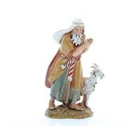 Moranduzzo Vieux Berger avec Chèvre pour Crèche de 10 cm, Hauteur Max. 9,1 cm - Standard 10 - Figurine Incassable, Peinte à la Main, Produit Officiel, Made in Italy, Sculpteur M. Landi