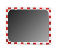 MORAVIA Miroir de circulation Moravia en verre Sekurit rouge/blanc 800 x 1000 mm + 76 collier de serrage Quantité:1