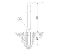 MORAVIA MORAVIA Bollard blason H 925 mm noyau en acier DB 703 2 œillets amovibles Quantité:1