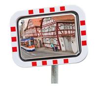 MORAVIA Moravia Miroir de circulation en acier inoxydable 450 × 600 mm cadre rouge/blanc + collier Quantité:1