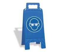 MORAVIA MORAVIA Panneau de signalisation pliable en plastique bleu Porter des lunettes de protection Quantité:1
