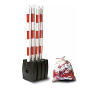 MORAVIA Moravia pédalier pliable rouge/blanc 4 poteaux 50 x 900 mm + 10 m de chaîne 4 pcs. Quantité:1