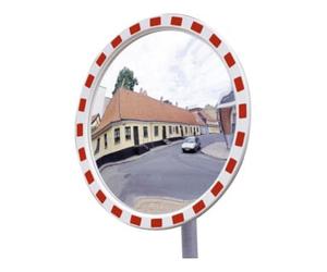 MORAVIA Moravia Rétroviseur de circulation rond en acrylique 800 mm cadre rouge/blanc + collier 76 mm Quantité:1