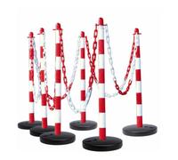 MORAVIA Moravia Support à chaîne Set pied rond rechargeable rouge/blanc 10 m chaîne + connecteur + 6 crochets Quantité:1