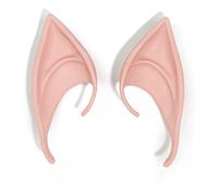 Morbuy 1 Pair Oreilles Pointues d'Elfe en Latex pour Halloween Soft Fairy Pixie Elf Vampire Oreilles Pointé Prosthetic Tips Ear Accessoires (Court)