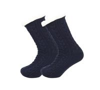 Morbuy 1 Paires Chaussettes Chaussons Hiver pour Femme et Homme, Chaussettes Thermiques Antidérapantes Épaisses Douillettes Chaudes Pantoufles pour la Maison (A6096J Bleu marine,Taille unique)