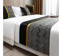 Morbuy 3D Chemin de Lit Hôtel Doux Qui ne se Décolore Pas - Style Chinois Accueil Literie Drapeau Drapeau Queue De Lit Décoration de la Maison (1pc Housse de Coussin 45x45cm,Noir)