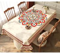 Morbuy 3D Impermeable Nappe Rectangulaire en PVC,Durabilité Nappe Rectangulaire Anti Tache, Protege Table,Protection de Table pour Cuisine ou Pique Nique (Mandalas,90x150 CM)