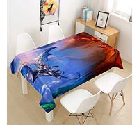 Morbuy 3D Nappe Rectangulaire Dragon Imprimé Anti Tache Nappe de Table Imperméable Lavable et Facile d'entretien pour Ménage Table Basse Jardin Extérieure (Combat de Dragon,100x140cm)