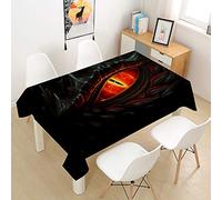 Morbuy 3D Nappe Rectangulaire Dragon Imprimé Anti Tache Nappe de Table Imperméable Lavable et Facile d'entretien pour Ménage Table Basse Jardin Extérieure (Oeil de Dragon,140x260cm)