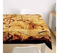 Morbuy 3D Nappe Rectangulaire Note Musicale Imprimé Anti Tache Nappe de Table Imperméable Lavable et Facile d'entretien pour Ménage Table Basse Jardin Extérieure (Musique rétro,100x140cm)