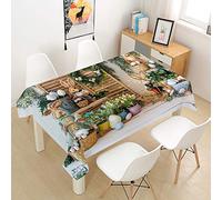 Morbuy 3D Nappe Rectangulaire Pâques Nappe de Table Imperméable étanche Anti Tache Lavable et Facile d?Entretien Ménage Table Nappe pour Picnic Cuisine Jardin (Panier,140x200cm)