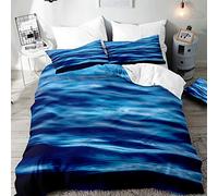 Morbuy 3D Parure de Lit Imprimé de Océan, Ensemble de Literie 1/2 Personnes en Microfibre avec Taies d'oreillers + Housses de Couettes pour Adultes Enfants (Eau De Mer,200x200cm)