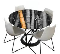 Morbuy 3D Rondes Nappes avec Bord Élastique, Bambou Imprimé Nappes Rondes Anti Taches Lavable, Imperméable Polyester Nappe de Table pour Cuisine Jardin Fête (Foret de Bambou,Diamètre 200cm)