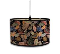 Morbuy Abat-Jour en Bambou Diamètre 30cm, Abat-Jour Rond E27 Chambre Suspension Luminaire Rechange, pour Lampe de Chevet, Lampe de Table, Lampadaire, Luminaire Plafond (Feuilles Colorées)