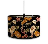 Morbuy Abat-Jour en Bambou, Motif Floral de Luxe Rétro, Diamètre 30cm - Tambour Rechange pour Lampe de Chevet, Table, Lampadaire, Plafond - Décorer (Tournesol)