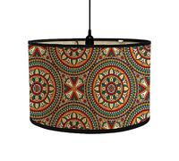 Morbuy Bohème Bambou Vintage Abat Jour Plafond, Tambour Abats-Jour Rétro Décor Abat-Jour pour Lampe de Chevet Lampe de Table Décor de Bureau Accessoires de Bureau Simple (30CM,Style E)
