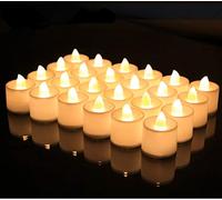 Morbuy Bougies LED, Flamme Vacillante 24PC Lumière Piles Alimentation Proposition de Mariage Romantique Anniversaire Décoration de Halloween Maison Mariage Anniversaire Soirée Fête (Blanc Chaud)