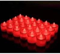 Morbuy Bougies LED, Flamme Vacillante 24PC Lumière Piles Alimentation Proposition de Mariage Romantique Anniversaire Décoration de Halloween Maison Mariage Anniversaire Soirée Fête (Rouge)