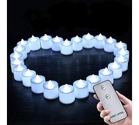 Morbuy Bougies LED, Flamme Vacillante 24PC Lumière Piles Alimentation Proposition de Mariage Romantique Anniversaire Décoration de Halloween Maison Mariage Anniversaire Soirée Fête (Blanc)