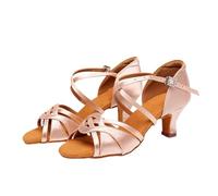 Morbuy Chaussures Danse Latine Femme, Chaussures Latine Confortable Élégant Bout Ouvert 34-41 EU pour Danse Salon Tango Bachata Cha Cha, Toutes Les Niveaux de Danseurs (Rose 5,5 cm,40)