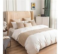 Morbuy Chemin de Lit avec Coussin Assorti, Couleur Unie Chemin de Lit Hôtel Doux Drapeau de Lit pour Salon, Chambre à Coucher, Décoration de la Maison (45x240cm pour lit de 2m,Beige)