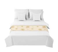 Morbuy Chemin de Lit Hôtel Doux Qui Ne Se Décolore Pas - Impression de Flocon de Neige de Noël 3D Accueil Literie Drapeau Drapeau Queue de Lit Décoration de la Maison (Beige,50x210cm)