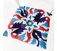 Morbuy Coussins de Chaise Carré/Rond Confortable, Coton Lin Coussins Chaise pour la Cuisine, Le Jardin, la Salle à Manger intérieur extérieur décoration de mobilier (Fleur 1,40 * 40)