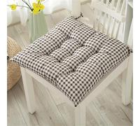 Morbuy Coussins de Jardin, Imprimés Géométriques Coussin Exterieur avec Liens, Epais Tatami Coussin Chaise Galette de Chaise pour Intérieur Patio Coussin Chaise Exterieur (50X50cm-2PC,Café)