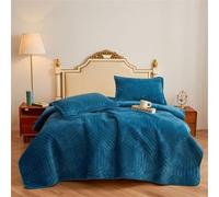 Morbuy Couvre Lit Matelassé 2/1 Personnes, Douce Dessus de Lit avec 2 Taies d'oreiller Léger Couverture Lit Boutis Couvre-Lit Chaud pour Toutes Les Saisons (220x240cm,Turquoise)
