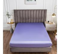 Morbuy Drap Housse 120x190, Violet Léger Satin Draps Housses pour Matelas Épais Jusqu'à 30 cm, Luxe Drap-Housse en Microfibre Soyeux, Lisse Respirant et Doux