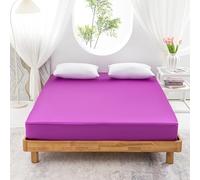 Morbuy Drap Housse 80x200, Violet Satin Draps Housses pour Matelas Épais Jusqu'à 30 cm, Luxe Drap-Housse en Microfibre Soyeux, Lisse Respirant et Doux