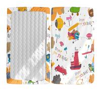 Morbuy Drap Housse Lit Bebe, Imprimé Draps Housses pour Lit Bébé, Doux Doux pour la Peau Fibre Ultrafine Drap Housse, pour Berceau, Couffin et Nacelle (Voyage,75x30cm)