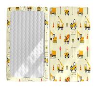 Morbuy Drap Housse Lit Bebe, Imprimé Draps Housses pour Lit Bébé, Doux Doux pour la Peau Fibre Ultrafine Drap Housse, pour Berceau, Couffin et Nacelle (Pelleteuse,95x65cm)