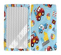 Morbuy Drap Housse Lit Bebe, Imprimé Draps Housses pour Lit Bébé, Doux Doux pour la Peau Fibre Ultrafine Drap Housse, pour Berceau, Couffin et Nacelle (Voiture de police,85x51cm)