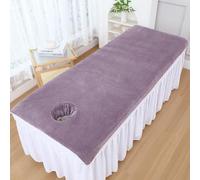 Morbuy Draps de Lit de Table de Massage avec Trou, Serviette Housse de Coussin de Massage en Microfibre Absorbante Lavable et Réutilisable pour Spa Beauté Salon du Visage (Gris,120x200cm)