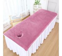 Morbuy Draps de Lit de Table de Massage avec Trou, Serviette Housse de Coussin de Massage en Microfibre Absorbante Lavable et Réutilisable pour Spa Beauté Salon du Visage (Rose,90x190cm)