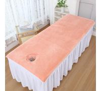 Morbuy Draps de Lit de Table de Massage avec Trou, Serviette Housse de Coussin de Massage en Microfibre Absorbante Lavable et Réutilisable pour Spa Beauté Salon du Visage (Orange,80x180cm)